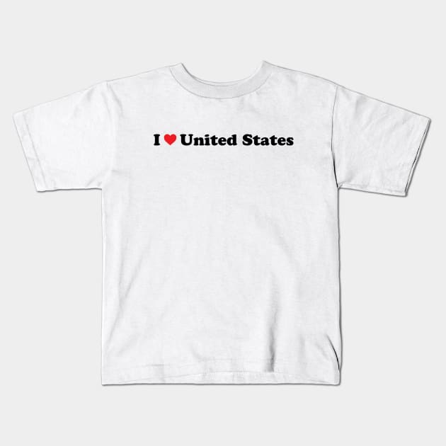 I Love United States Kids T-Shirt by Novel_Designs